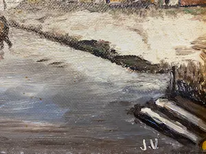 Niet of onleesbaar gesigneerd - schaatsen op de sloot kopen? Bied vanaf 1!