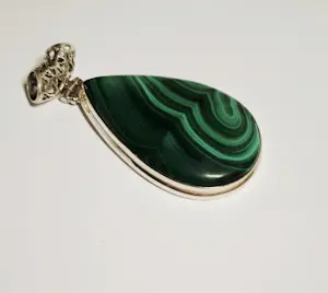 Nieuwe Zilveren Hanger met Malachiet kopen? Bied vanaf 65!