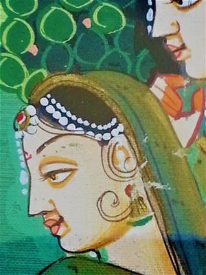 Niet of onleesbaar gesigneerd - Pahari School (Kangra) - Schilderij kopen? Bied vanaf 10!