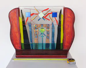 Bert Grotjohann - Glas, Kleurrijk abstract glazen object kopen? Bied vanaf 150!