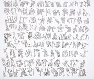 Henri Plaat - Zeefdruk. Compositie met figuren, kopen? Bied vanaf 45!