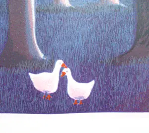 Ilona Schmit - Prachtig, ondergaande zon met eendjes onder de bomen. kopen? Bied vanaf 95!