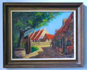 Jos But - zonnig Zeeland in de 30er jaren - olieverfschilderij verkauft für € 75!