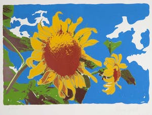 Alice Pool - Zeefdruk, Zonnebloemen kopen? Bied vanaf 1!