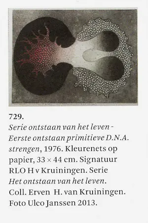 Harry van Kruiningen - Eerste ontstaan primitieve DNA strengen, kleurenets met reliëf kopen? Bied vanaf 150!