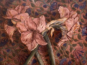 Marcel Schellekens - Kleurenets - 'Amarylissen' - Ingelijst kopen? Bied vanaf 150!