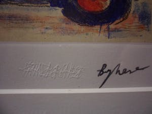 Franz Borghese - Aquatint etsen. Titel "Il bolide rosso". kopen? Bied vanaf 150!