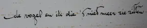 Ans Wortel - Gemengde techniek: "de vogel en ik die 't niet meer zie zitten''... - 1984 kopen? Bied vanaf 225!