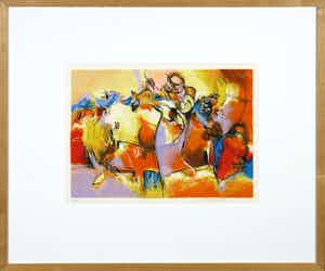 Arthur Bernard - Zeefdruk, Pink face - Ingelijst verkocht voor € 35!