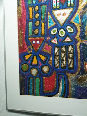Pepe Viteri - Ingelijst, Acryl op papier , Dansantes (‘Dansers’) – 1992 – Lijst, 91½ x 71½ cm kopen? Bied vanaf 50!