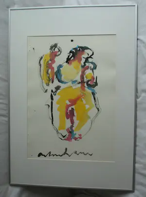 Anton Heyboer - Acrylverf , Moeder, vader en kind – Ingelijst, 101 x 71 cm kopen? Bied vanaf 1!