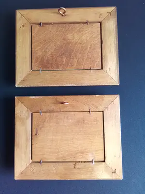 Niet of onleesbaar gesigneerd - 2 fraaie landschapsschilderijtjes met koeien en eenden kopen? Bied vanaf 1!