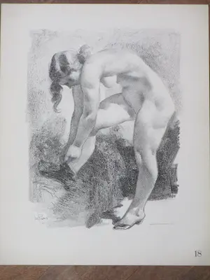 Jos Rovers - Voorovergebogen model - Litho kopen? Bied vanaf 1!