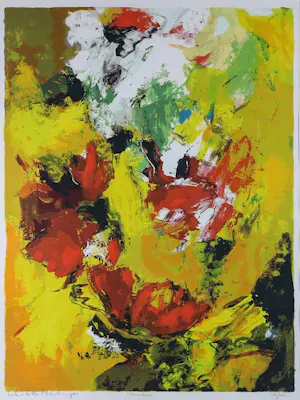 Charlotte Molenkamp - Zeefdruk op papier, Zomertuin - Ingelijst (Groot) kopen? Bied vanaf 100!