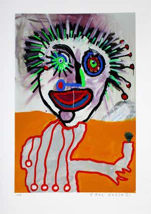 Paul Indrek Kostabi - Kleurengiclee ON THE WAY TO GRACE Handgesigneerd. verkocht voor € 55!