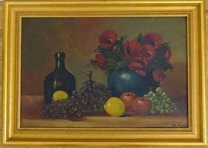 Niet of onleesbaar gesigneerd - Fruit met bloemen vaas kopen? Bied vanaf 1!