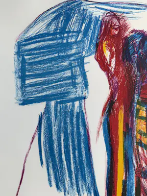 Pieter Defesche - Handgesigneerde kleurenlitho | 'Liefdespaar' | 1994 kopen? Bied vanaf 80!