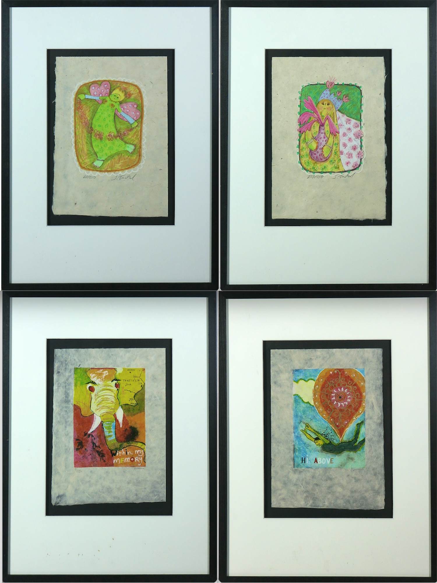Sabine Tuchel - Serie van 4 zeefdrukken op geschept papier, Within my memory - Ingelijst kopen? Bied vanaf 100!