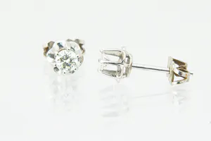 Exclusieve set 14 krt witgoud & diamanten (ca.0.50ct / M/SI1) oorstekers kopen? Bied vanaf 190!