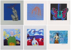 Willem F. Wagner - e.a: zes handgesigneerde zeefdrukken: Diverse composities kopen? Bied vanaf 19!