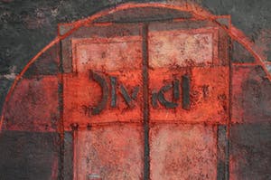 Joop Birker - Schrijn - Olie en materie op paneel - ingelijst - GROOT kopen? Bied vanaf 250!