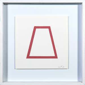 Sol LeWitt - Zeefdruk uit de serie 'Five Geometric Figures in Five Colors' - Ingelijst verkocht voor € 450!