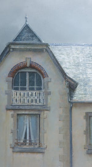 Gerard Huysman - Olieverf op paneel, Landhuis - Ingelijst kopen? Bied vanaf 1000!