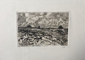 Gerrit Haverkamp - Boer bij twee boerderijen bij zwaarbewolkte lucht kopen? Bied vanaf 20!