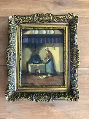 Hendrikus van Langen - Vrouw aan het koken verkocht voor € 50!