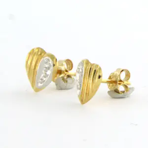 14k bicolour gouden oorknoppen - 6,6 mm x 6,6 mm kopen? Bied vanaf 50!