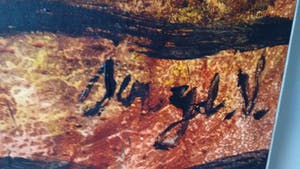 Serge Vandercam - groot schilderij gemaroufleerd op papier, gesigneerd CoBra kunstenaar kopen? Bied vanaf 690!