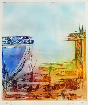 Olivier Beijn - Landschap I -ets 2007- verkauft für € 65!