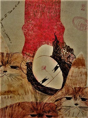 Mohaier Dariush - Kunstacad. Teheran Iran 1970 - Gesigneerde Litho - "Lui et Lei" - oplage 88/96 kopen? Bied vanaf 10!