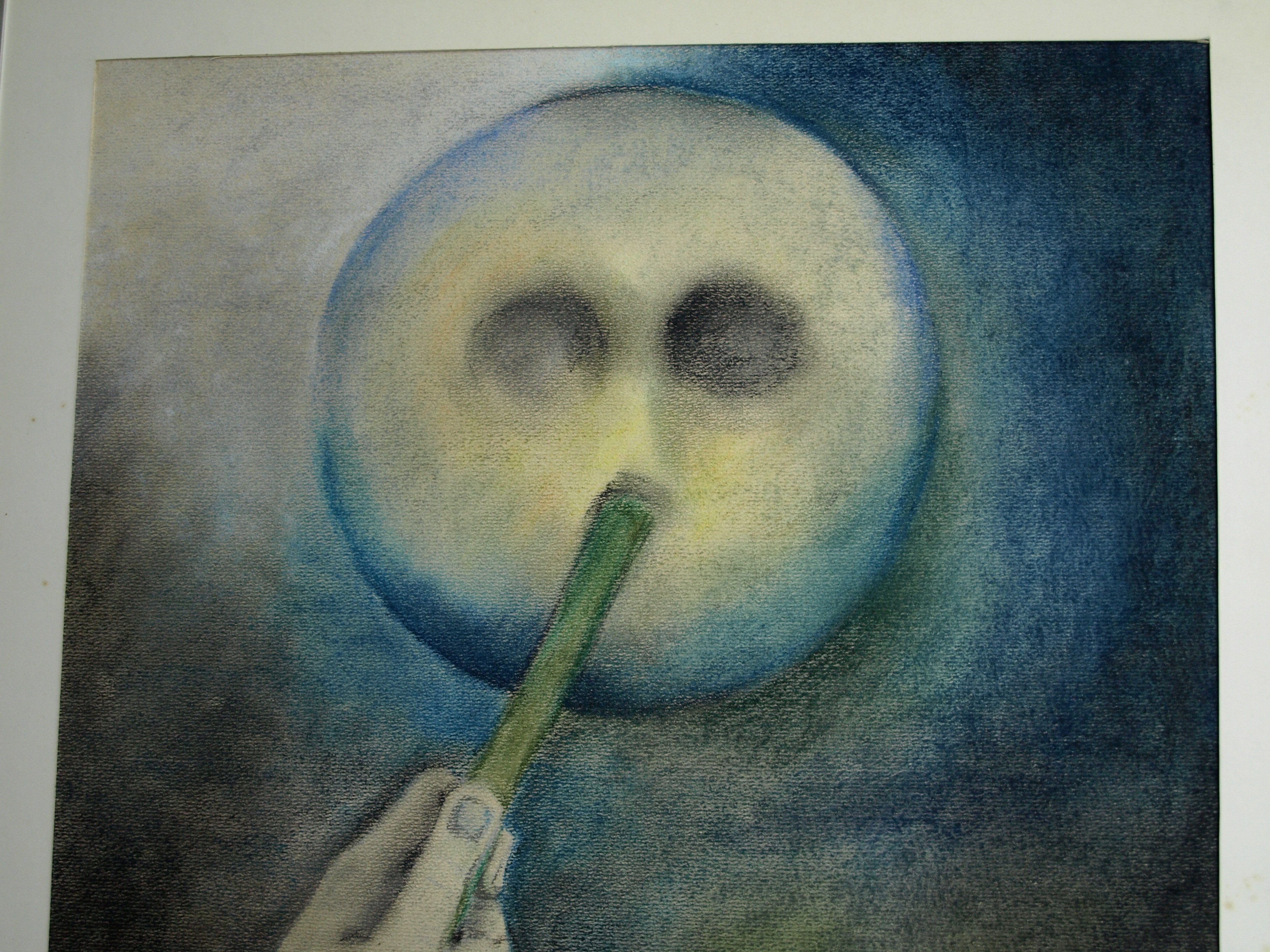 Niet of onleesbaar gesigneerd - Pasteltekening – Emoticon erased - ingelijst  kopen? Bied vanaf 1!