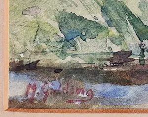 Marinus Gidding - sfeervol rond 1900 geschilderd aquarel "koeien in landschap" mooi gelijst! kopen? Bied vanaf 78!