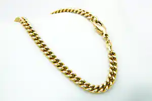 Elegante 14 karaats geel-gouden dames armband met gourmette schakel verkocht voor € 360!