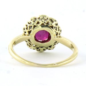 14k gouden ring bezet met robijn en oud Amsterdams geslepen diamant tot. 1.00ct kopen? Bied vanaf 600!
