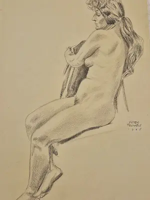 Pieter Pouwels - 3 jaren 60 (aquarel en 2 tekeningen) vrouwelijk naakt - gesigneerd kopen? Bied vanaf 55!