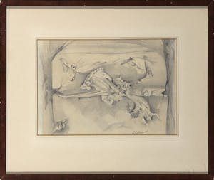 Niet of onleesbaar gesigneerd - Potloodtekening, Fantasiewezens - Ingelijst kopen? Bied vanaf 1!