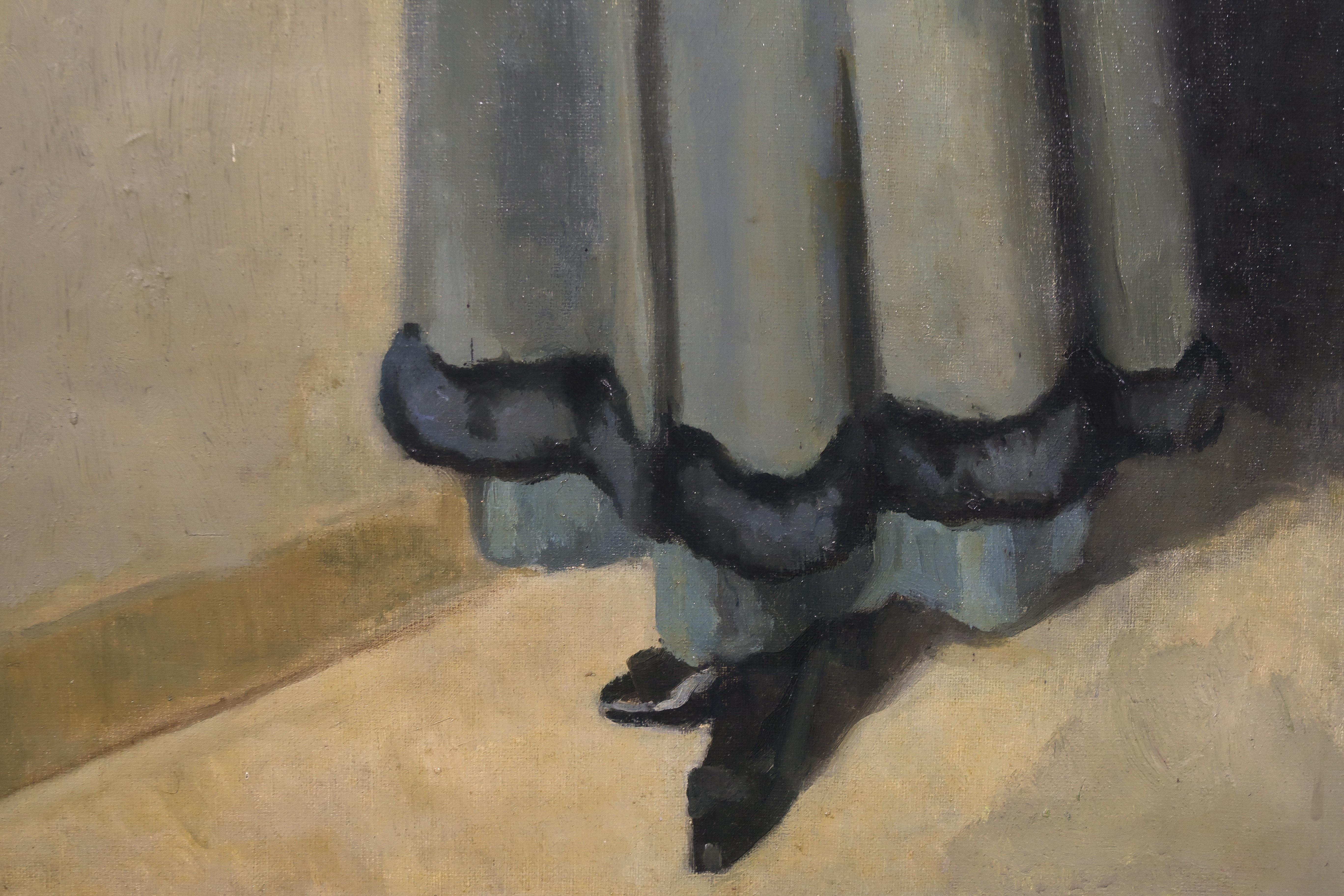 Antonie Wijnstroom - Olieverf op doek, Dame in mantel - Ingelijst kopen? Bied vanaf 50!