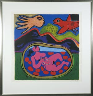 Corneille - Zeefdruk, Zonder titel - Ingelijst kopen? Bied vanaf 1!