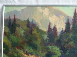 Klaas Pijlman - Olieverf op canvasboard ,”Droge rivier, Italië” - ingelijst – 1983 kopen? Bied vanaf 30!