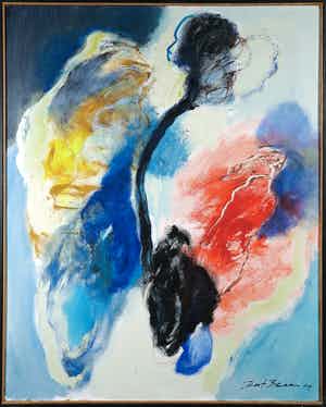 Bert Braam - Acryl op doek, Blue Lagoon - Ingelijst (Groot) verkocht voor € 100!