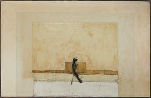 Mihajlo Petkovic - Gemengde techniek (olieverf, textiel) op doek, Zonder titel - Ingelijst (Zeer Groot) kopen? Bied vanaf 1!