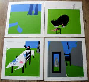 Hans Landsaat - Portfoliomap van vier zeefdrukken: Witold i ja - 1972 verkocht voor € 250!