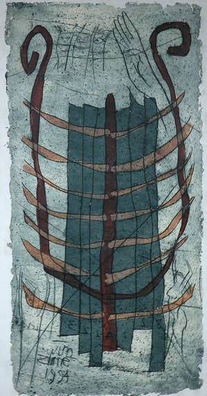 Wim Zurne - Gemengde techniek op doek, Vikingen - Ingelijst (Groot) kopen? Bied vanaf 50!