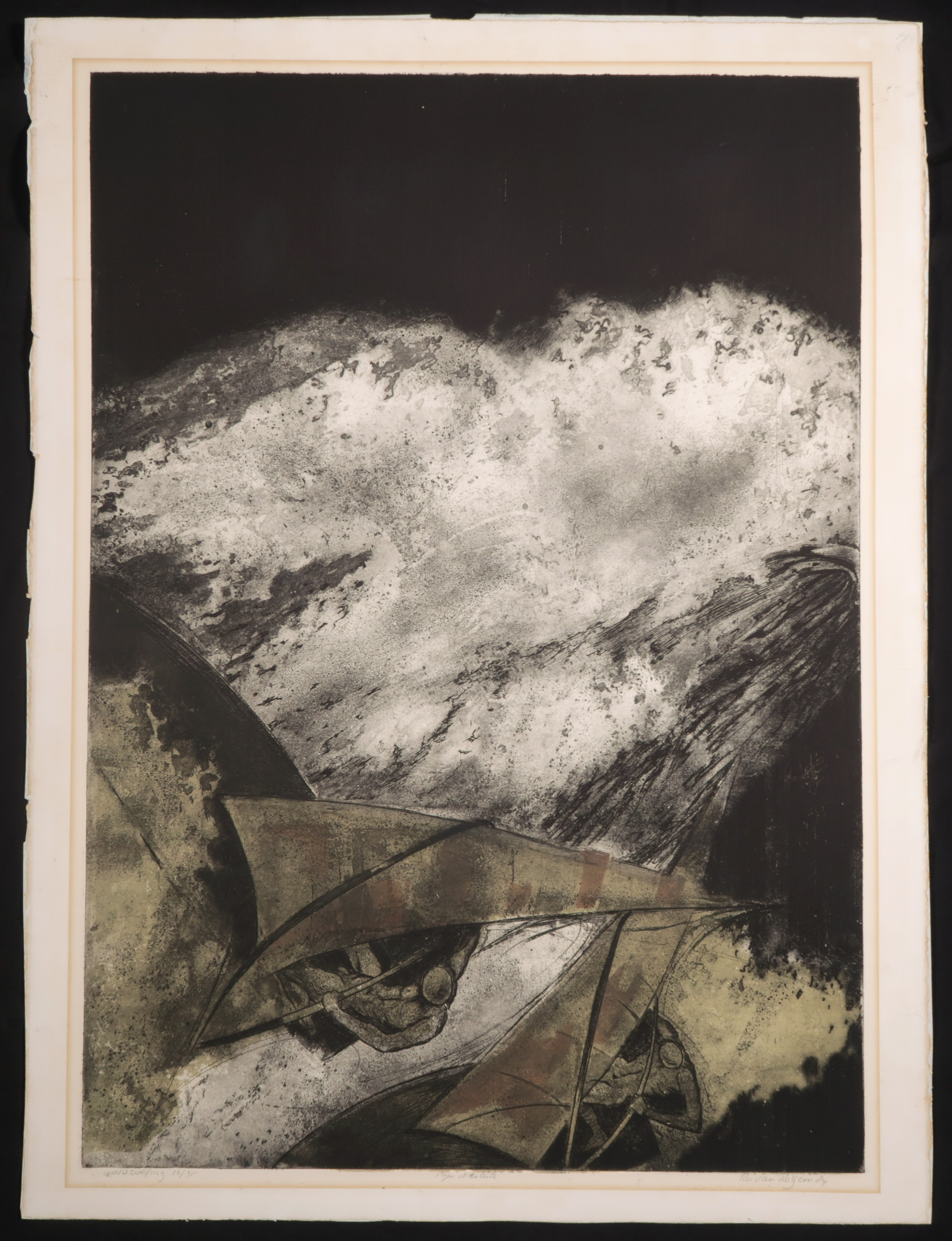 Ru van Rossem - Reliëfets en aquatint, Windsurfing kopen? Bied vanaf 50!