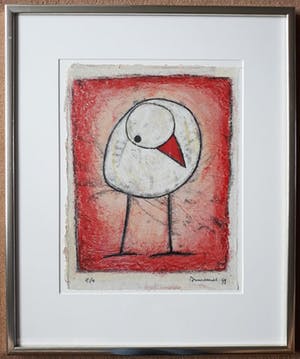 Hans Innemee - Ooievaarskuiken, zeefdruk (mooi ingelijst) kopen? Bied vanaf 195!