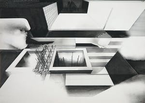 Ton Orth - Inkttekening, Abstract geometrische compositie kopen? Bied vanaf 1!