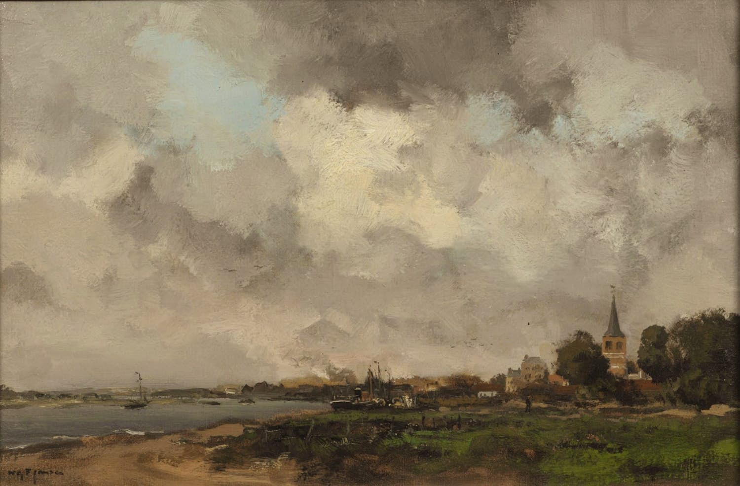 Willem G.F. Jansen - Rivierlandschap kopen? Bied vanaf 2250!